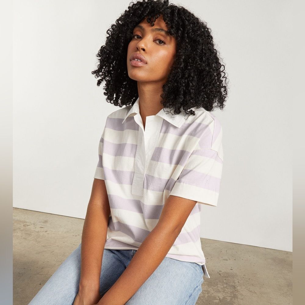 NWT Everlane The Retro Jersey Polo Pale Orchid Canvas Size Small